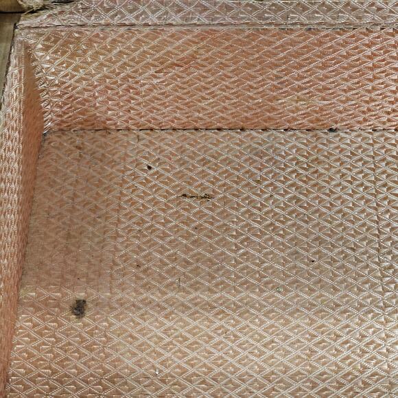 Antique Wood Cedar Jewelry Trinket Chest Box Dove Tail Brass Straps Mirror - Picture 11 of 16